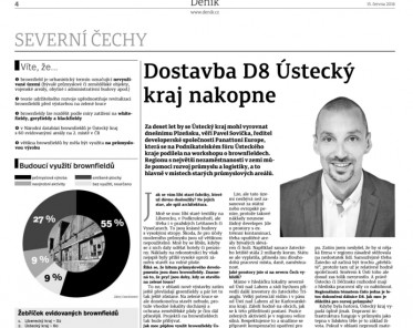 Šance pro severní Čechy? Dokončit D8 a revitalizovat brownfieldy!